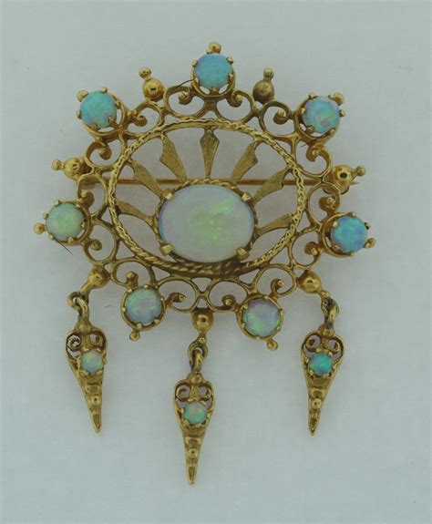 14k Opal Brooch 